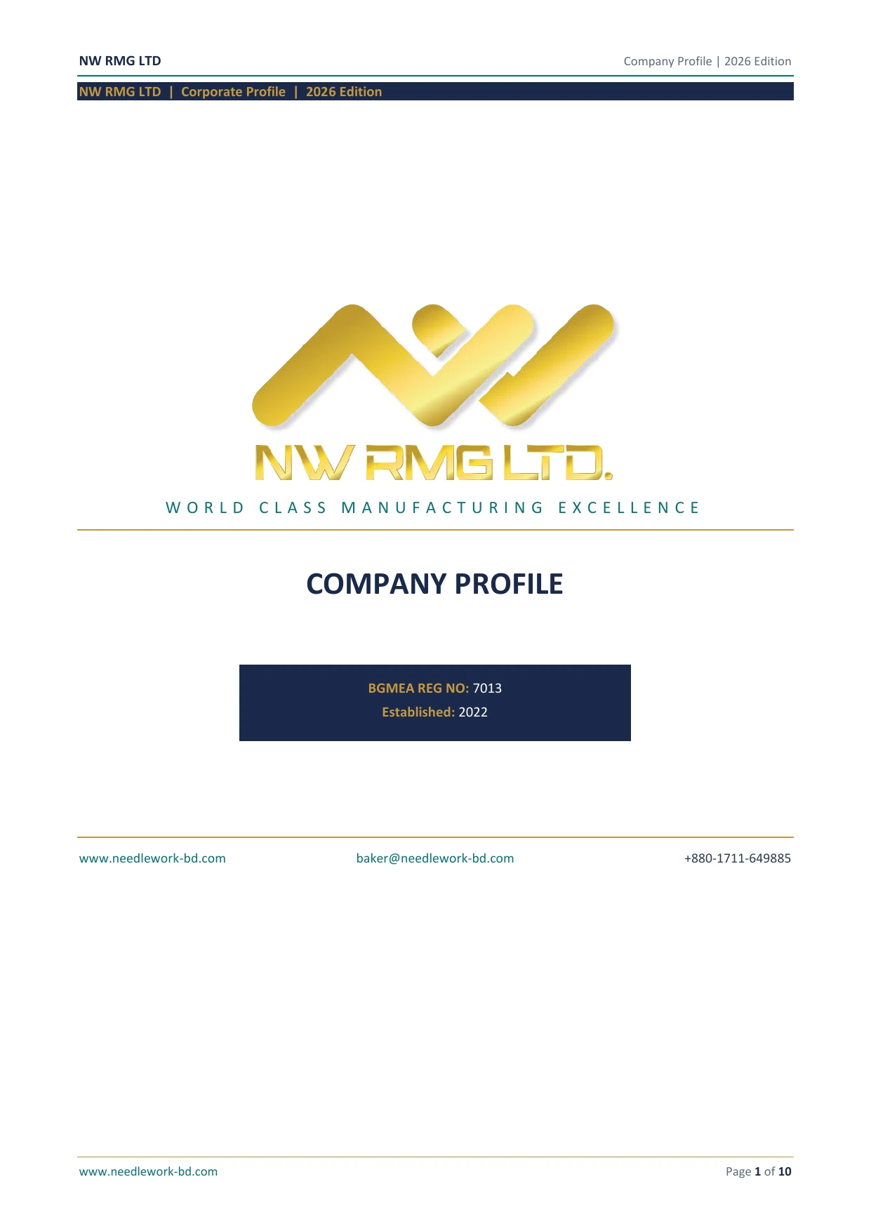 Company Profile - Cover Page